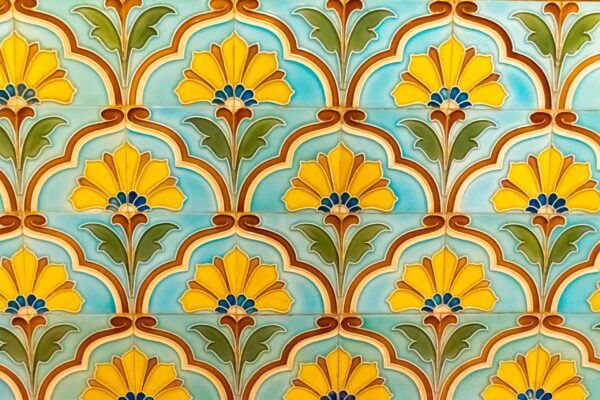 Sstkbackgrounds.,Background,Of,Vintage,Ceramic,Tiles.,Floral,Art,Design.,Colorful